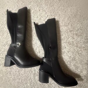 Black Knee-High Heeled Boots – Size 7 | Alexis Bendel New